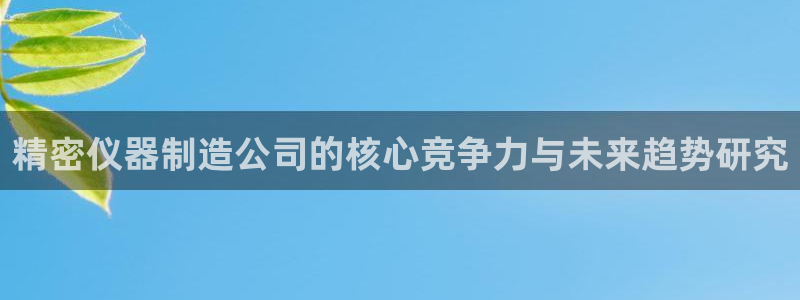 门徒娱乐系究7276O：精密仪器制造公司的核心竞争力与未来趋