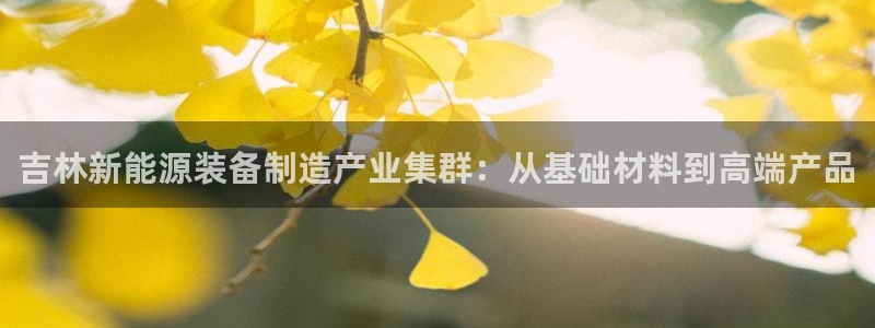 门徒娱乐平台网址是什么：吉林新能源装备制造产业集群：从基础材